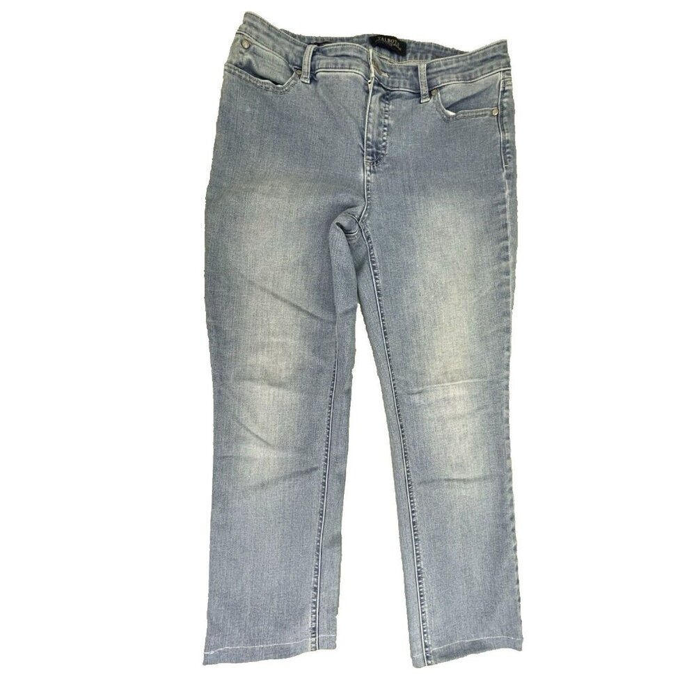 Talbots Women's Size 10P Blue Straight Leg  Mid -Rise 9.5" Jeans
